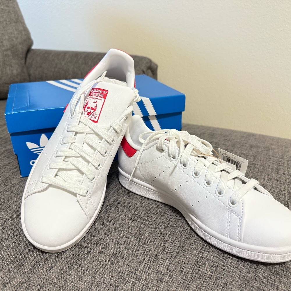 adidas White and Red Athletic Shoes